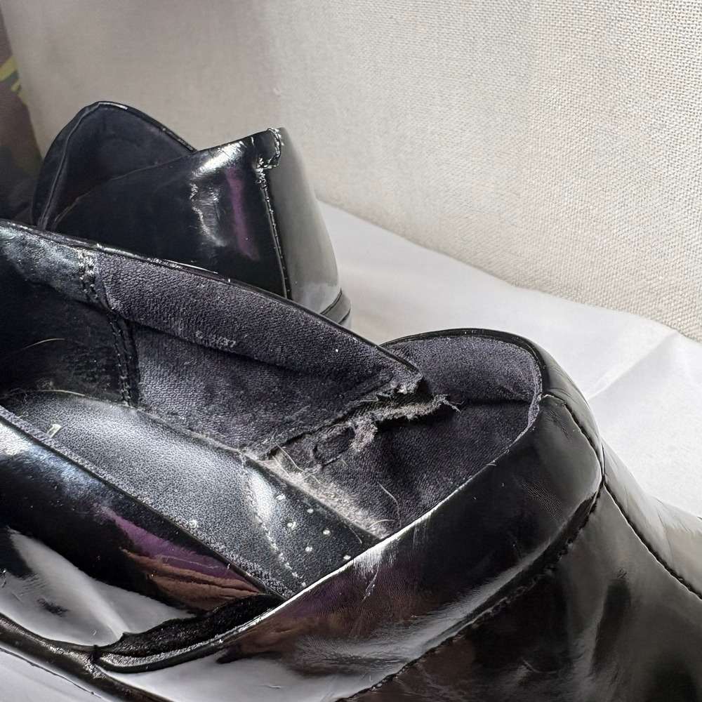 b.o.c. Born Concept Womens Black Patent Wedge‎ Clogs Slip On Shoes Size 6.5 - Picture 4 of 13